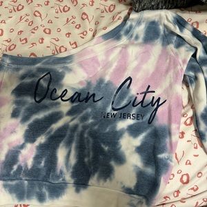Ocean City New Jersey Cropped Tie Dye One Sleeve Top!